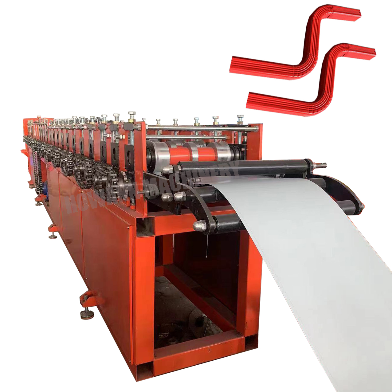 Construction rain water gutter square tube steel making machine - Roll ...